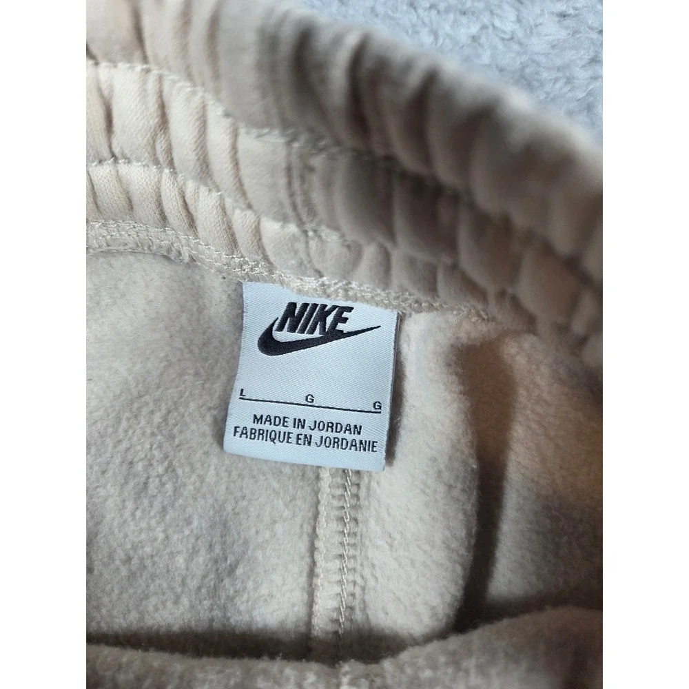Nike Kids Fleece Jogger Sweatpants Tan Beige Logo Large L G G - Picture 6 of 8